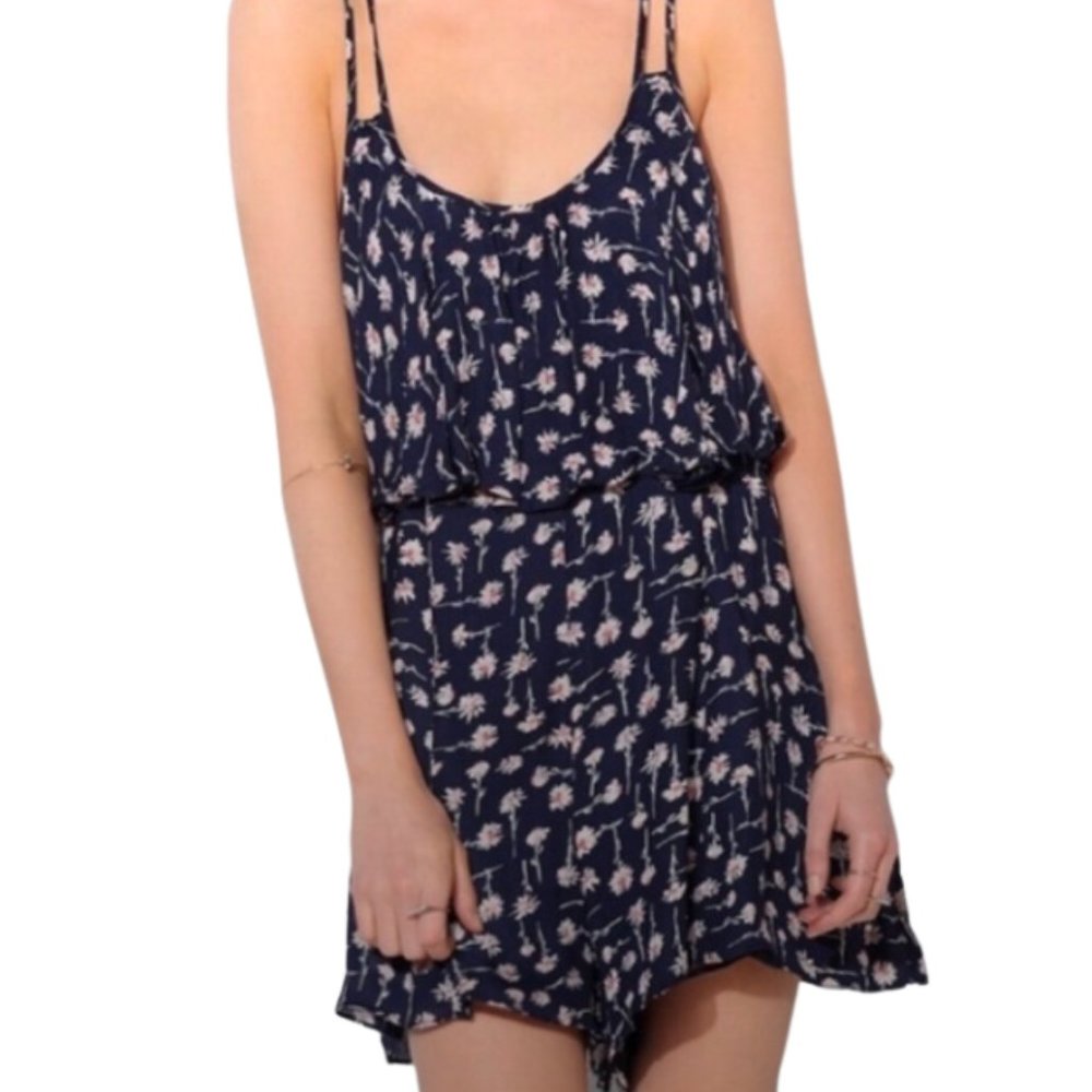 Urban Outfitters Kimchi Floral Blue Romper